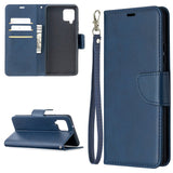EIDERWOOD Samsung Galaxy A42 (5G) Faux Leather Flip Case with Strap - Blue