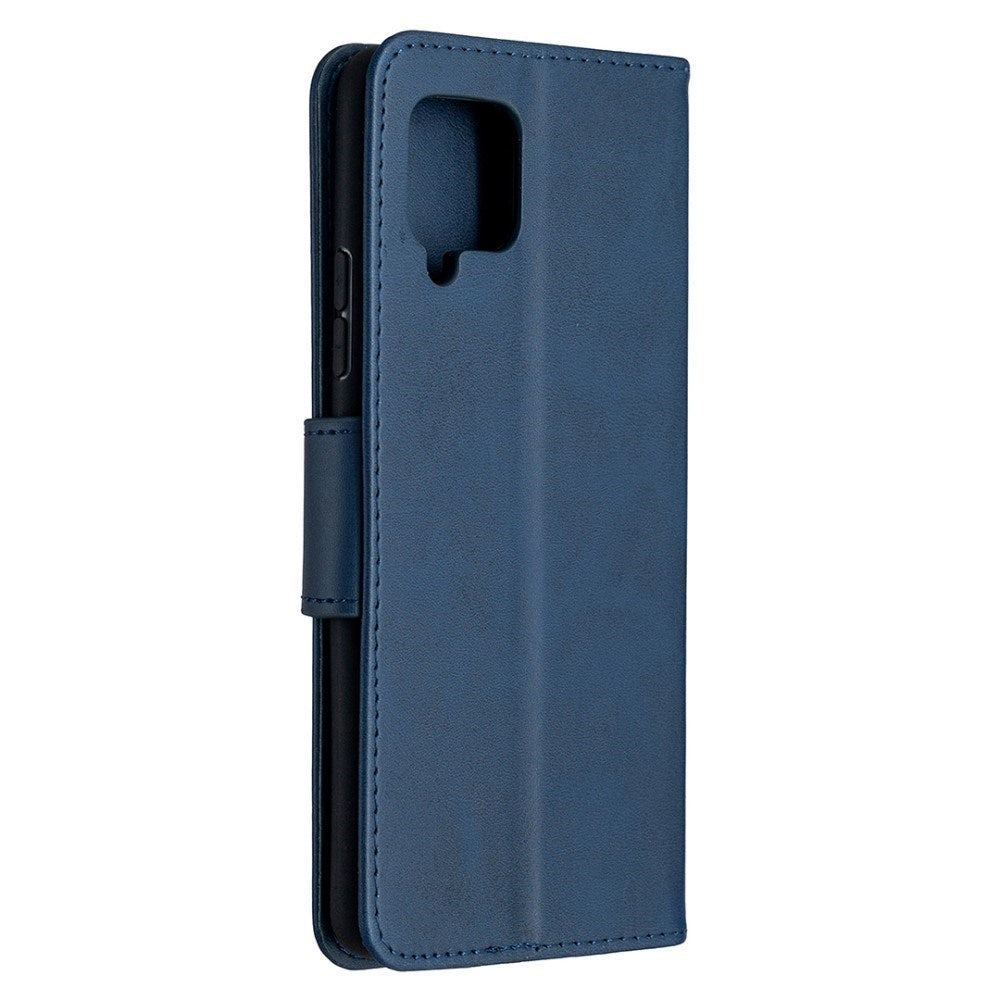 EIDERWOOD Samsung Galaxy A42 (5G) Faux Leather Flip Case with Strap - Blue