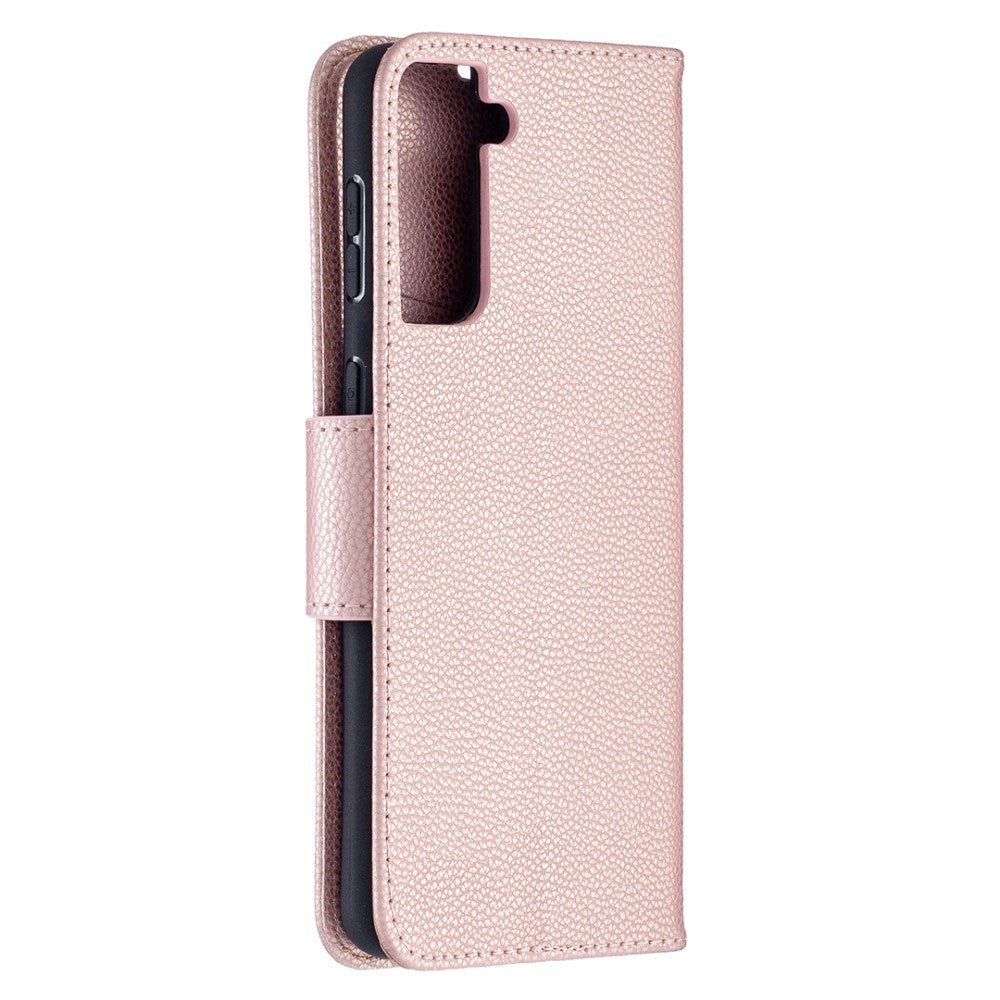 EIDERWOOD Samsung Galaxy S21+ (Plus) Faux Leather Flip Case with Cardholder & Stand Function - Rose Gold