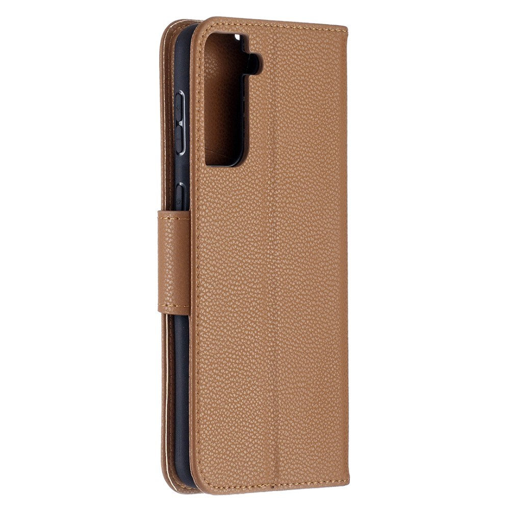 EIDERWOOD Samsung Galaxy S21+ (Plus) Faux Leather Flip Case with Cardholder & Stand Function - Brown