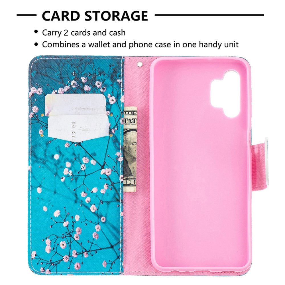 Samsung Galaxy A32 5G Leather Wallet Case - Flower branches