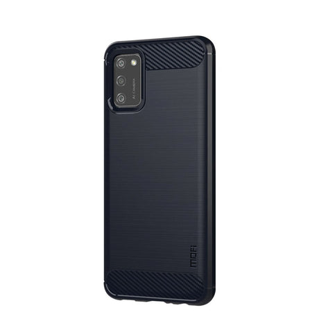 Samsung Galaxy A02s Mofi Brushed Carbon Fiber Flexible Plastic Case - Dark Blue