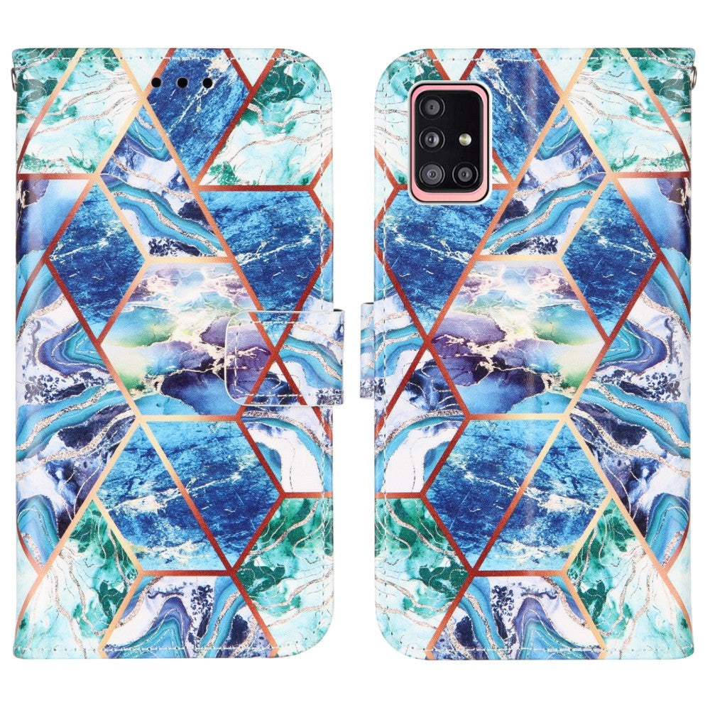 Samsung Galaxy A51 (5G) Marble Wallet Case - Blue