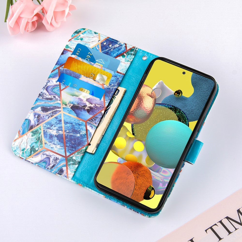 Samsung Galaxy A51 (5G) Marble Wallet Case - Blue