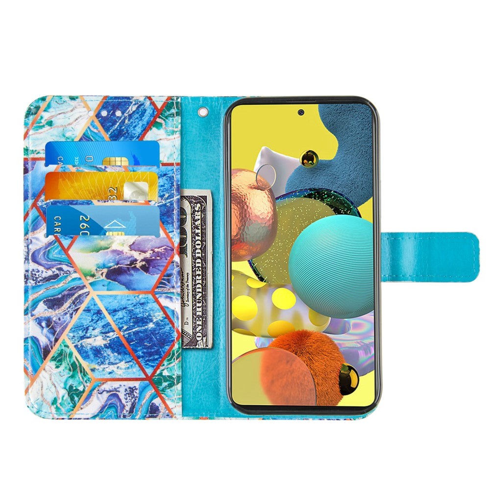 Samsung Galaxy A51 (5G) Marble Wallet Case - Blue