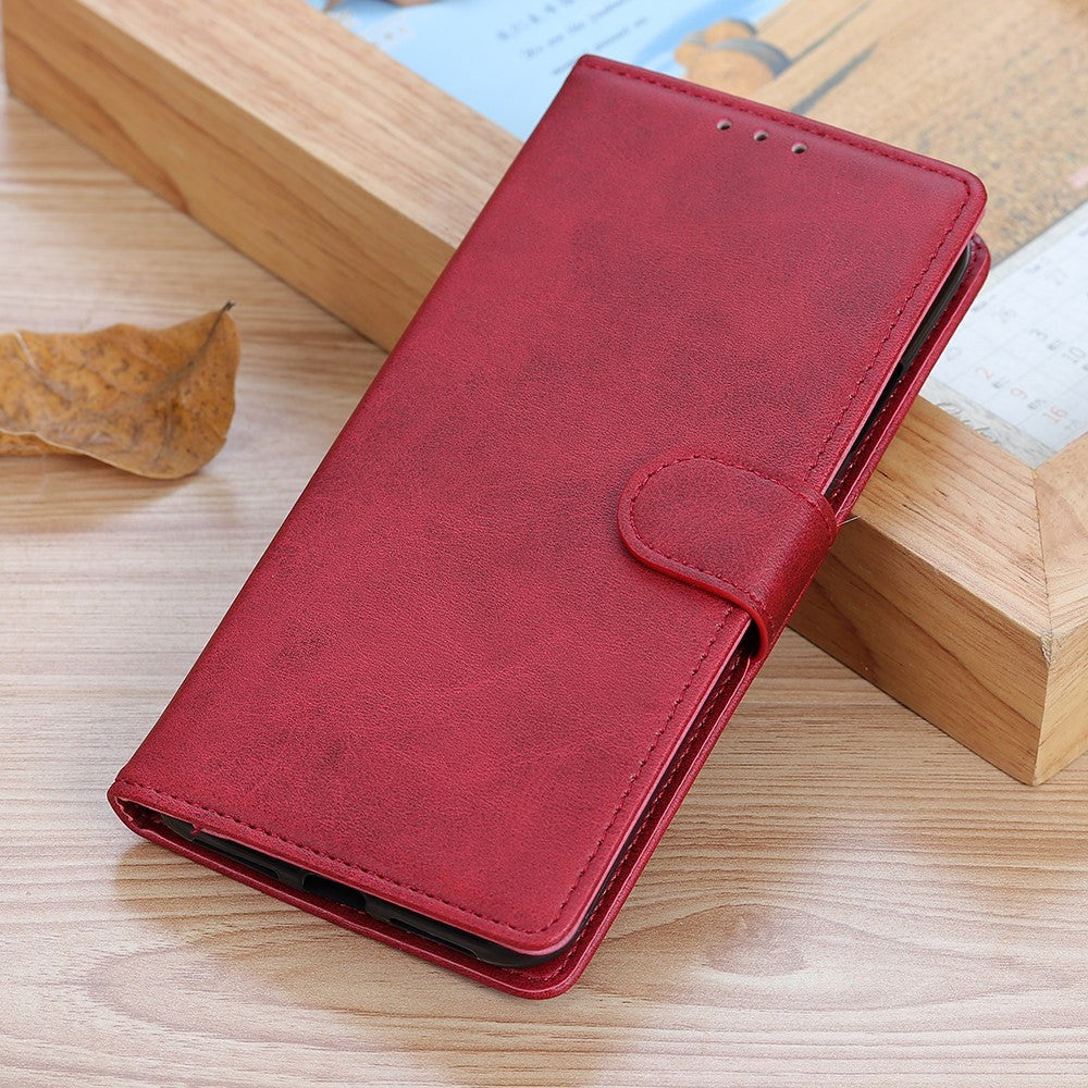 Samsung Galaxy A02s Sleek Leather Wallet Case - Red