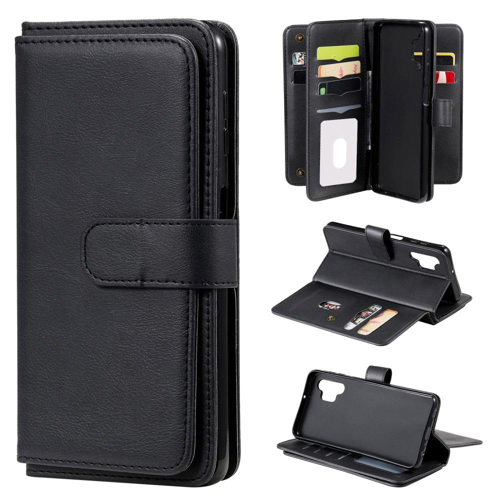 Samsung Galaxy A32 (5G) 10 Slot Leather Wallet Case- Black