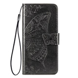 Samsung Galaxy A52s (5G) / A52 (4G / 5G) Leather Wallet Case Butterfly - Black