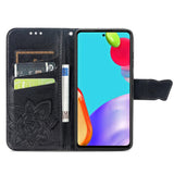 Samsung Galaxy A52s (5G) / A52 (4G / 5G) Leather Wallet Case Butterfly - Black