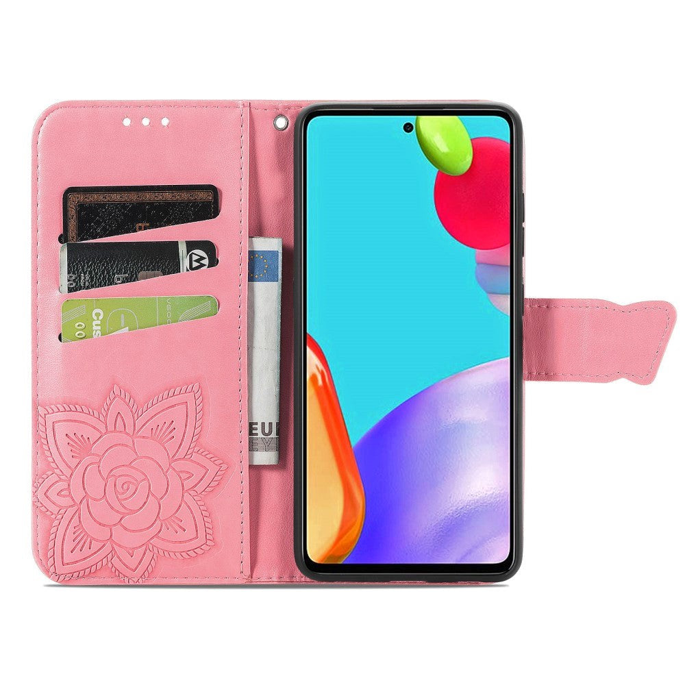 Samsung Galaxy A52s (5G) / A52 (4G / 5G) Leather Wallet Case Butterfly - Pink