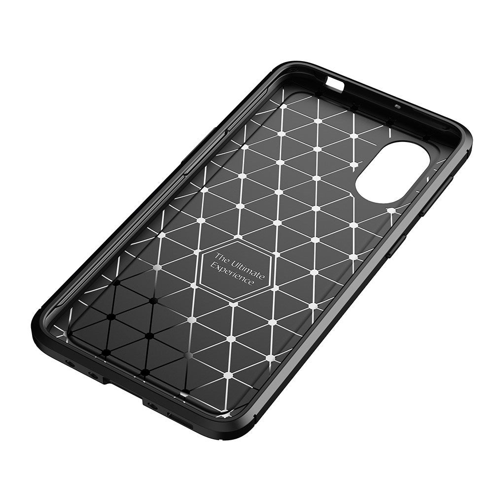 EIDERWOOD Samsung Galaxy Xcover 5 Brushed Carbon Fiber Flexible Plastic Case - Black