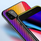 Samsung Galaxy A22 (5G) Case w. Glass back - Tricolour Carbon