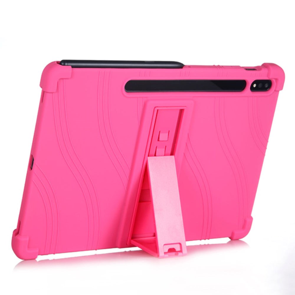 Samsung Galaxy Tab S7 Plus 12.4" Silicone Case w. Kickstand - Pink