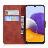 EIDERWOOD Samsung Galaxy A22 (5G) Faux Leather Flip Case with Cardholder & Stand Function - Brown