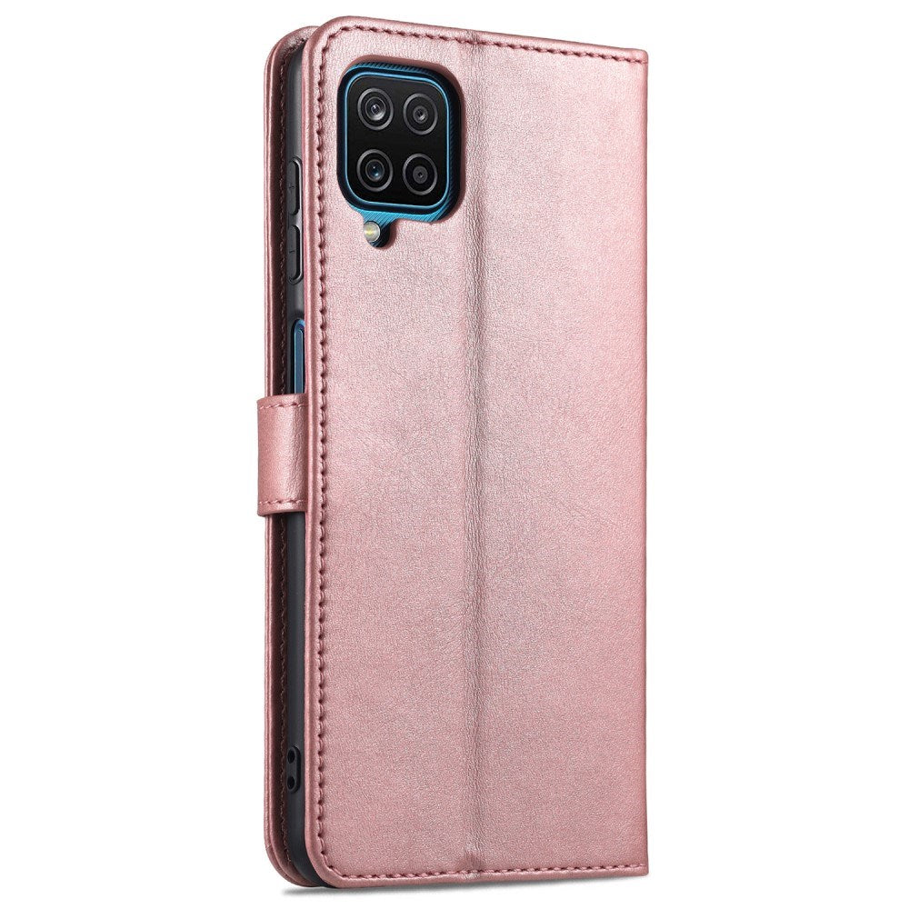 EIDERWOOD Samsung Galaxy A12 Faux Leather Flip Case with Cardholder & Stand Function - Rose Gold