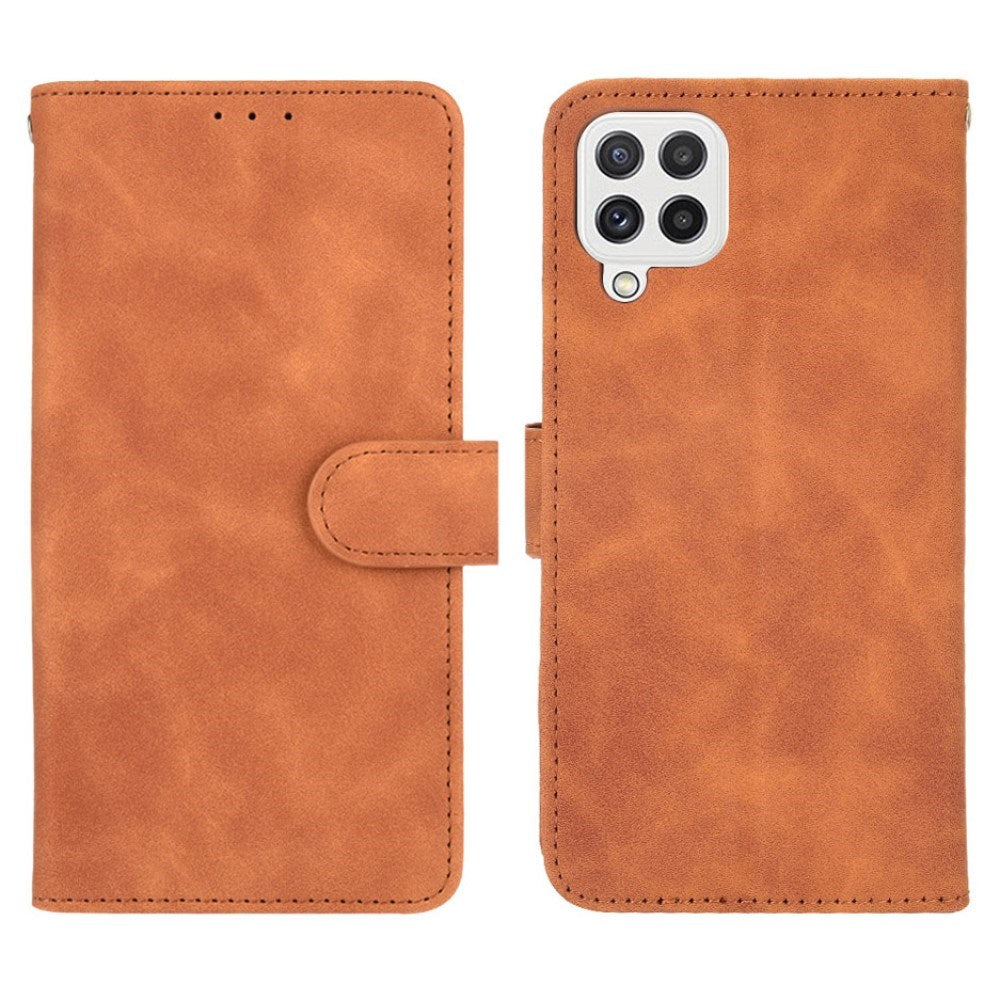 EIDERWOOD Samsung Galaxy A22 (4G) Faux Leather Flip Case with Cardholder & Stand Function - Brown