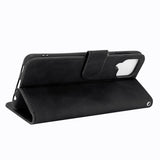 EIDERWOOD Samsung Galaxy A22 (4G) Faux Leather Flip Case with Cardholder & Stand Function - Black