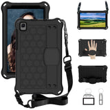 Samsung Galaxy Tab A7 Lite 8.7" Kids Case w. Shoulder Strap - Beehive Pattern - Black