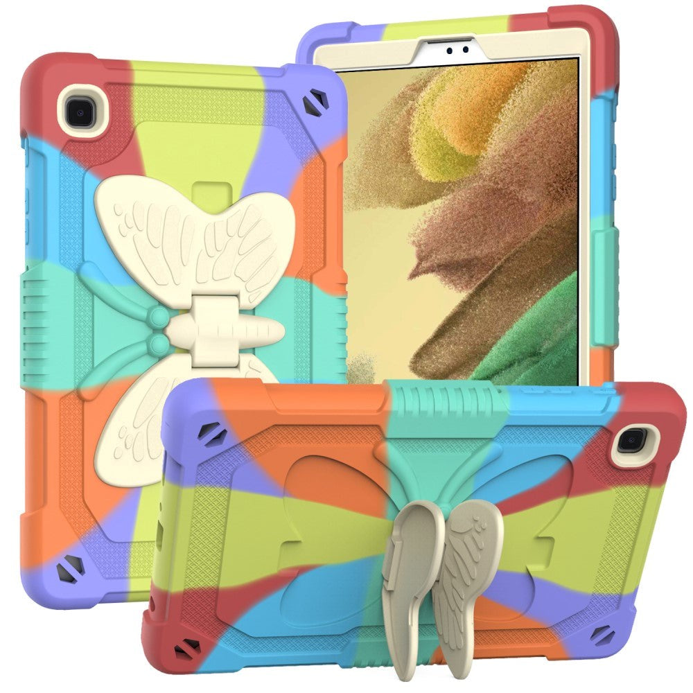 Samsung Galaxy Tab A7 Lite Kids Case - Butterfly Kickstand Case - Rainbow V1