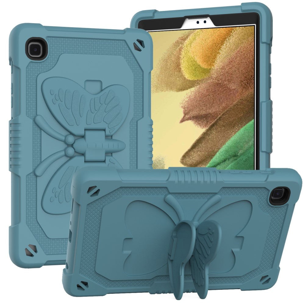 Samsung Galaxy Tab A7 Lite Kids Case - Butterfly Kickstand Case - Dark Green