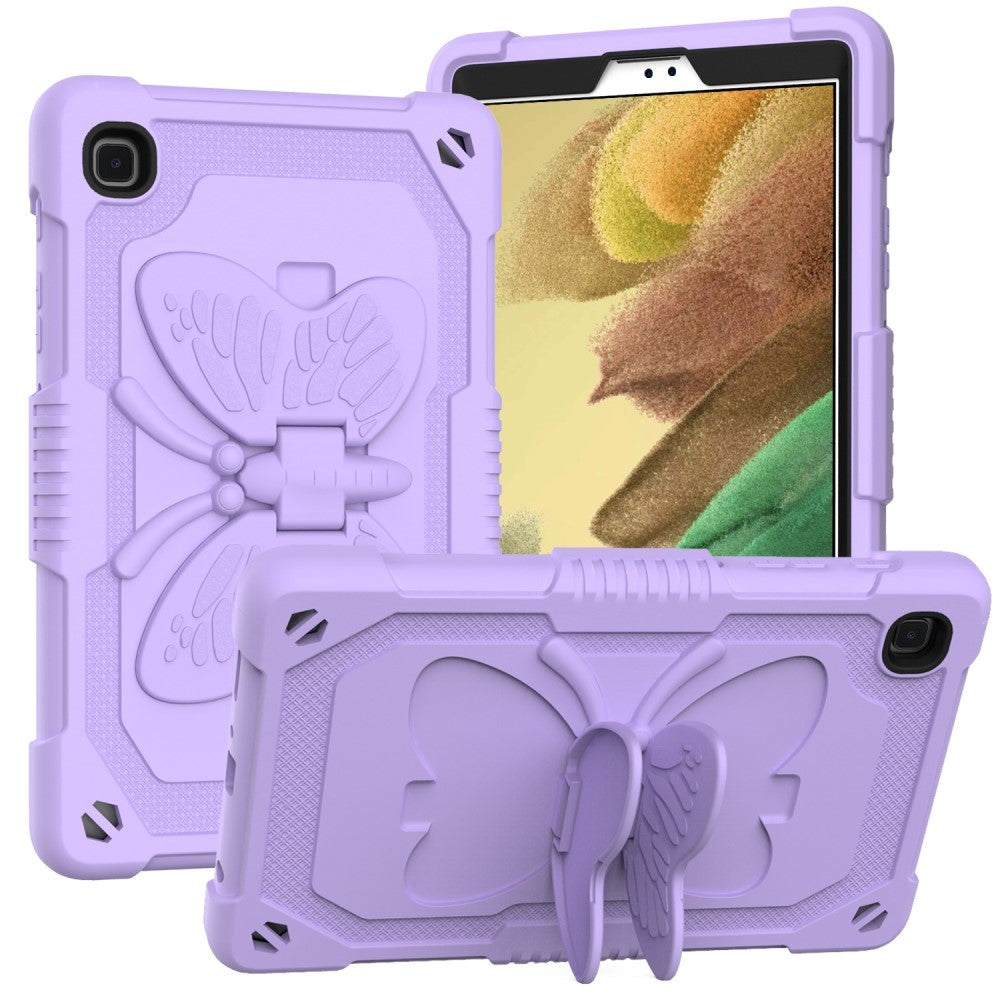 Samsung Galaxy Tab A7 Lite Kids Case - Butterfly Kickstand Case - Purple