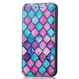 Samsung Galaxy A32 (4G) Caseneo Leather Wallet Case & Colorful Print - Purple Scales