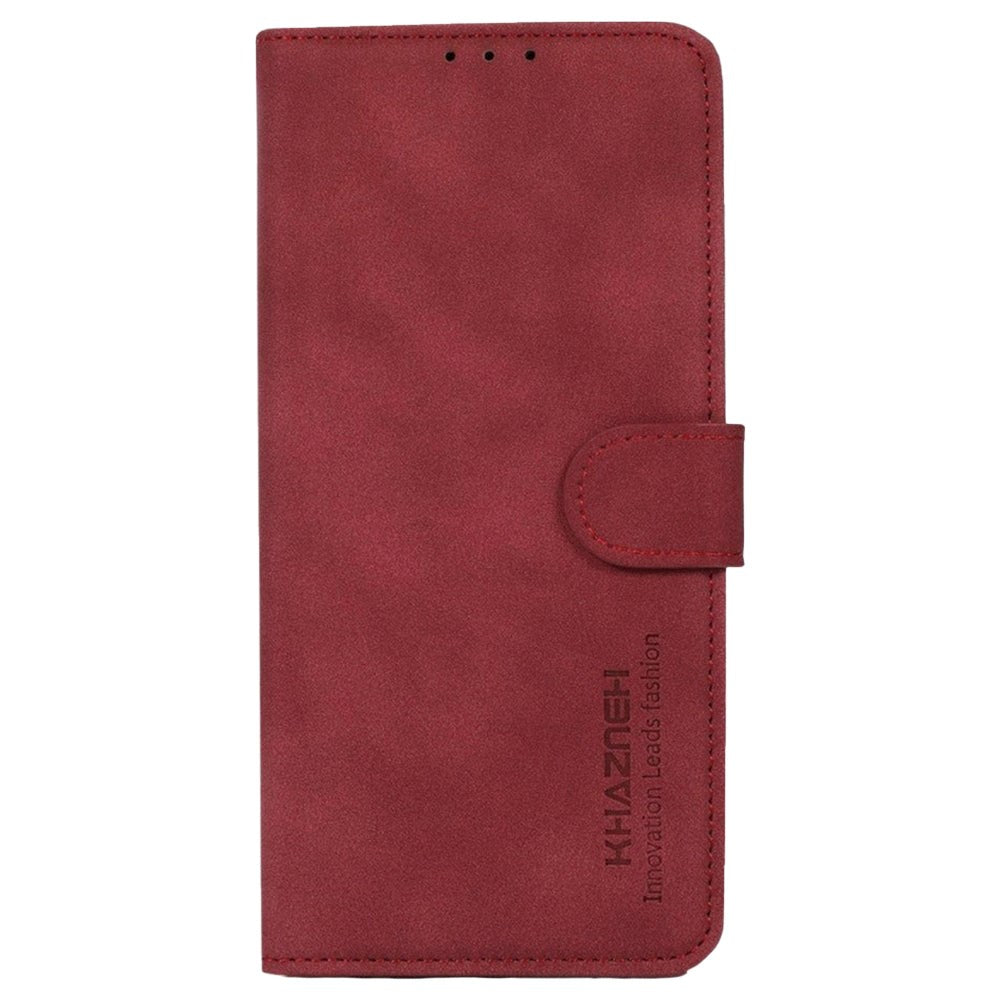 Samsung Galaxy S22 KHAZNEH Leather Retro Wallet Case - Red