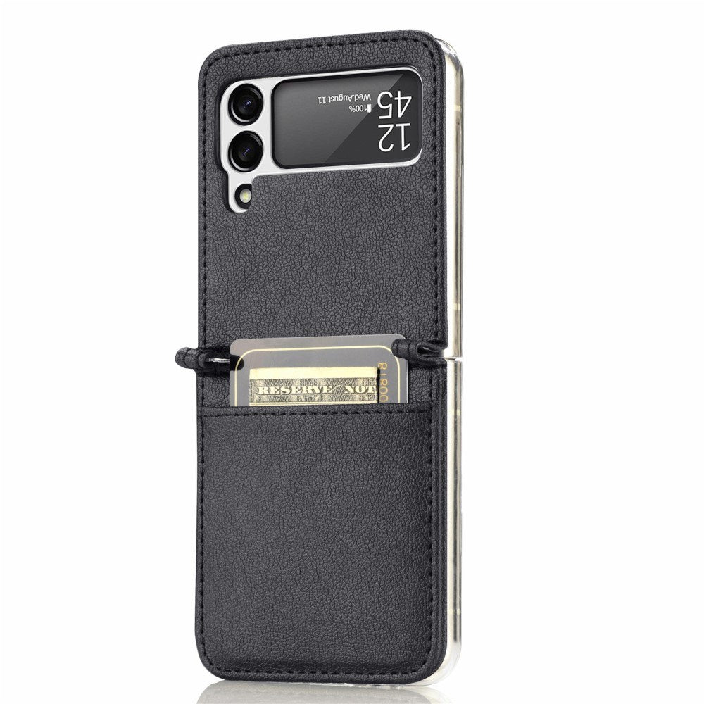 EIDERWOOD Samsung Galaxy Z Flip3 (5G) Faux Leather Case - Card Holder - Black