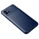 Samsung Galaxy A03 Carbon Fiber Flexible Plastic Case - Blue