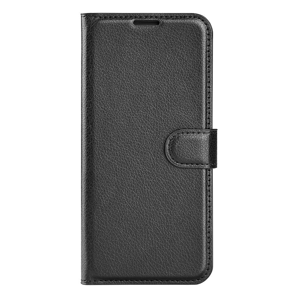 Samsung Galaxy A03 Litchi Leather Wallet Case - Black