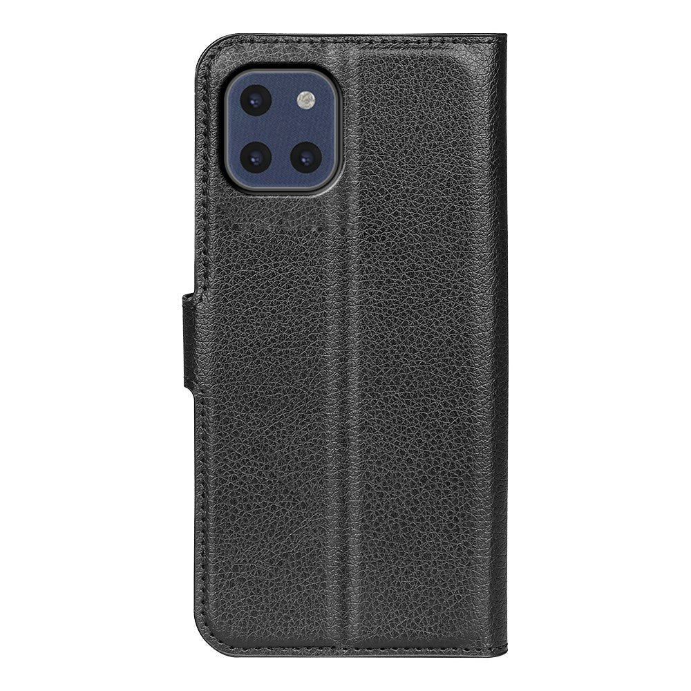 Samsung Galaxy A03 Litchi Leather Wallet Case - Black