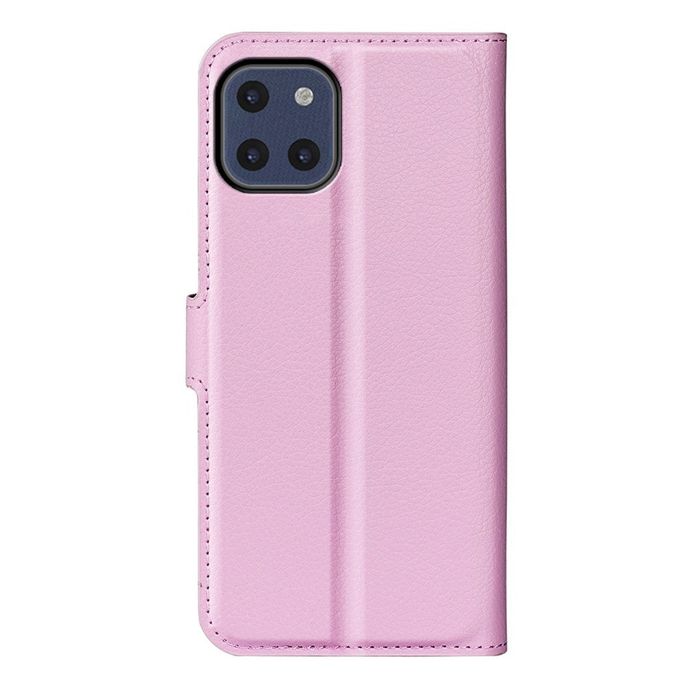 Samsung Galaxy A03 Litchi Leather Wallet Case - Light Pink