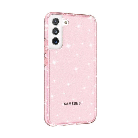 Samsung Galaxy S22 Hybrid Plastic Case Transparent - Pink Glitter