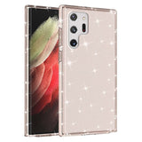 Samsung Galaxy S22 Ultra Hybrid Plastic Case Transparent - Rose Gold Glitter