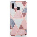 Samsung Galaxy A30 Flexible Plastic Case - Pink Marble