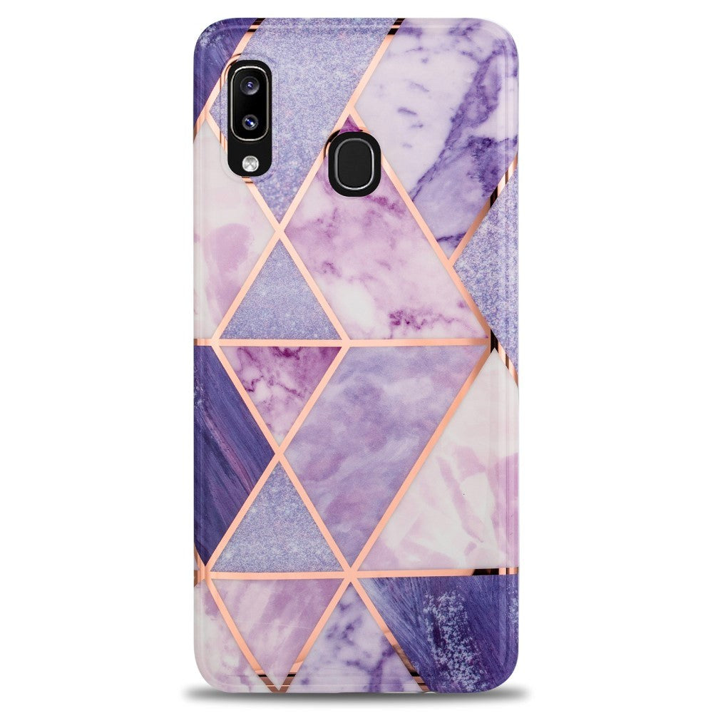 Samsung Galaxy A30 Flexible Plastic Case - Purple Marble