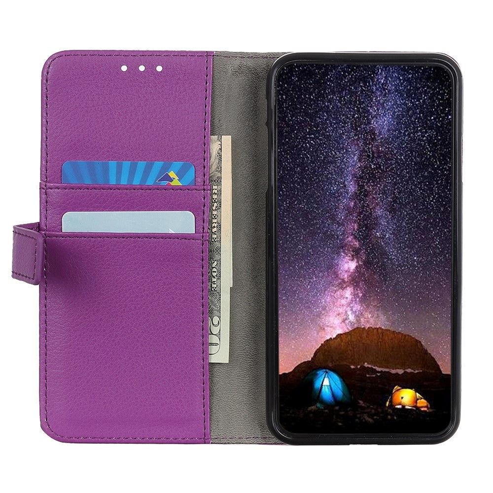 Samsung Galaxy A13 (4G) Litchi Leather Wallet Case - Purple