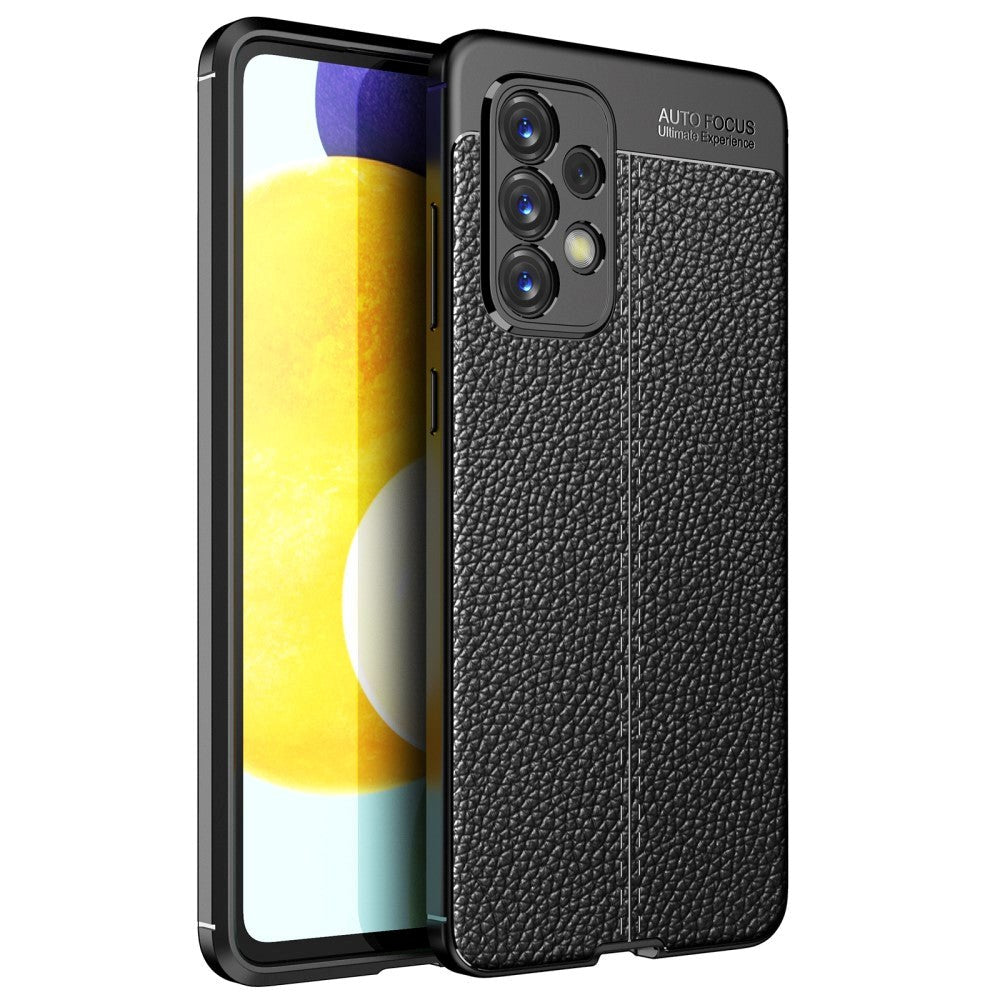 Samsung Galaxy A73 (5G) Flexible Plastic Case Litchi Texture - Black