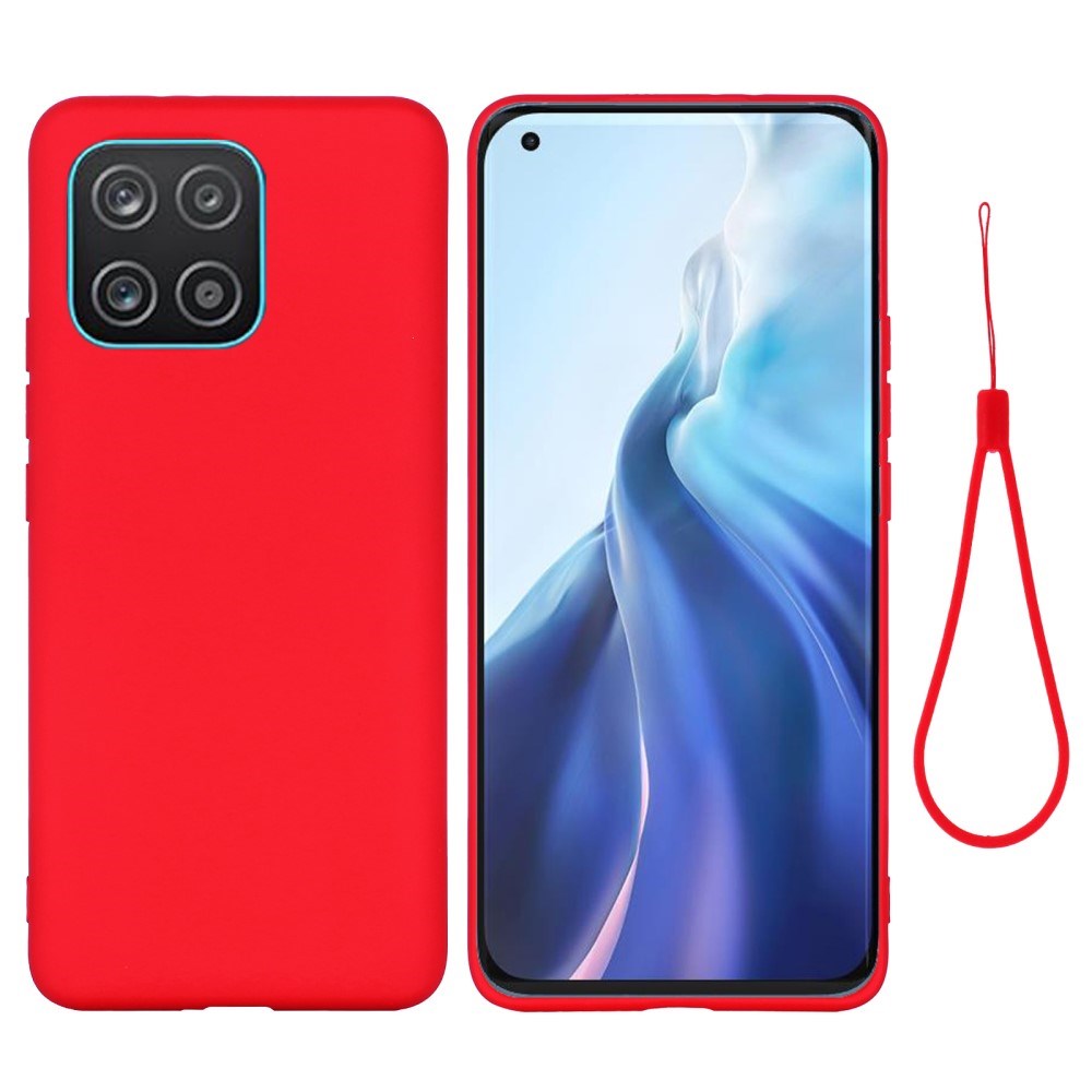 Samsung Galaxy A03 Liquid Silicone Case w. Strap - Red