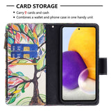 Samsung Galaxy A73 (5G) Leather Case w. Large Wallet - colorful wood