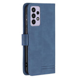 Samsung Galaxy A73 (5G) Binfen Soft Leather Wallet Case - Exterior Magnet Flap - Blue