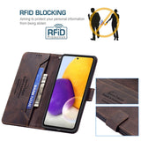 Samsung Galaxy A73 (5G) Binfen Soft Leather Wallet Case - Exterior Magnet Flap - Brown