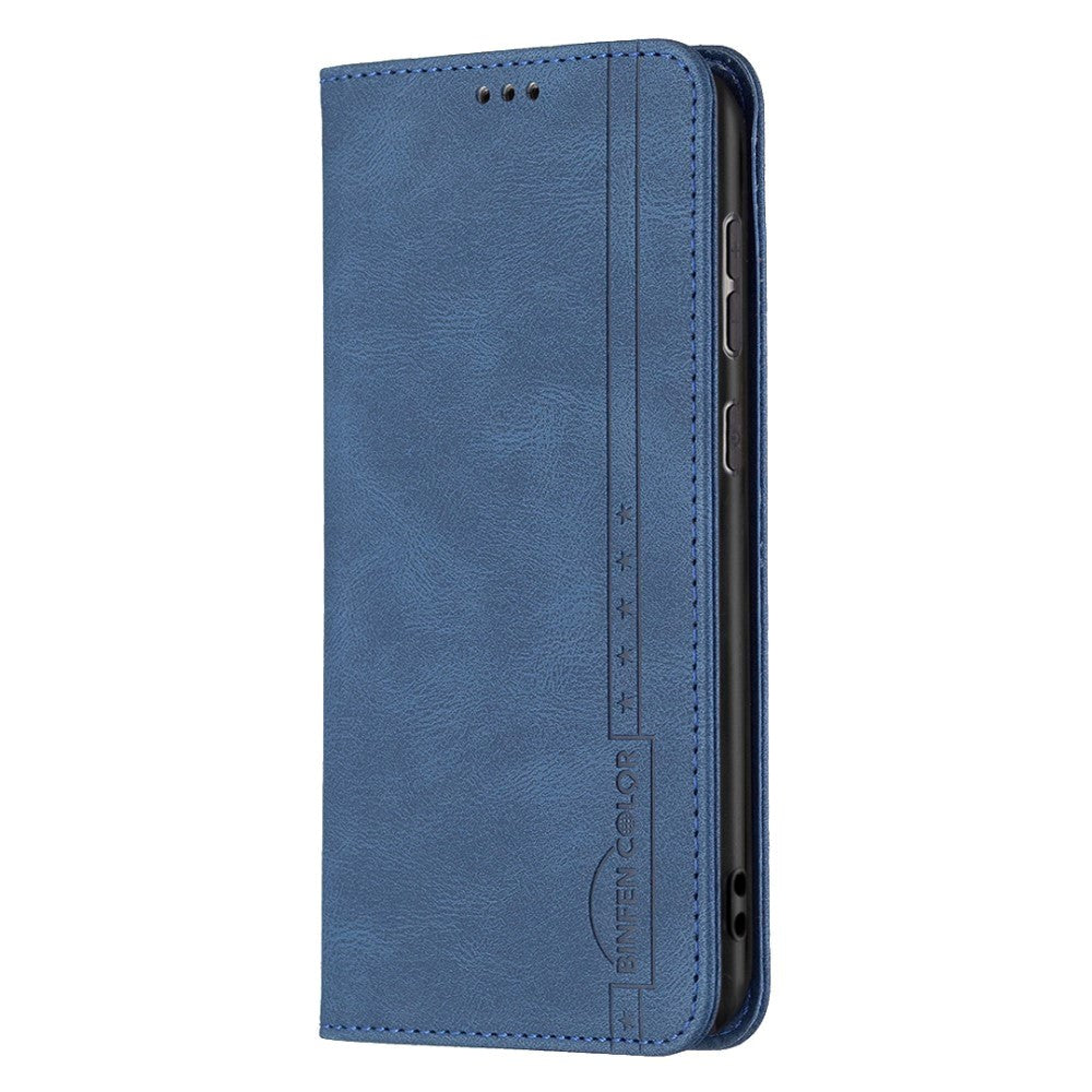 Samsung Galaxy A73 (5G) Binfen Soft Leather Wallet Case - Integrated Magnet - Blue