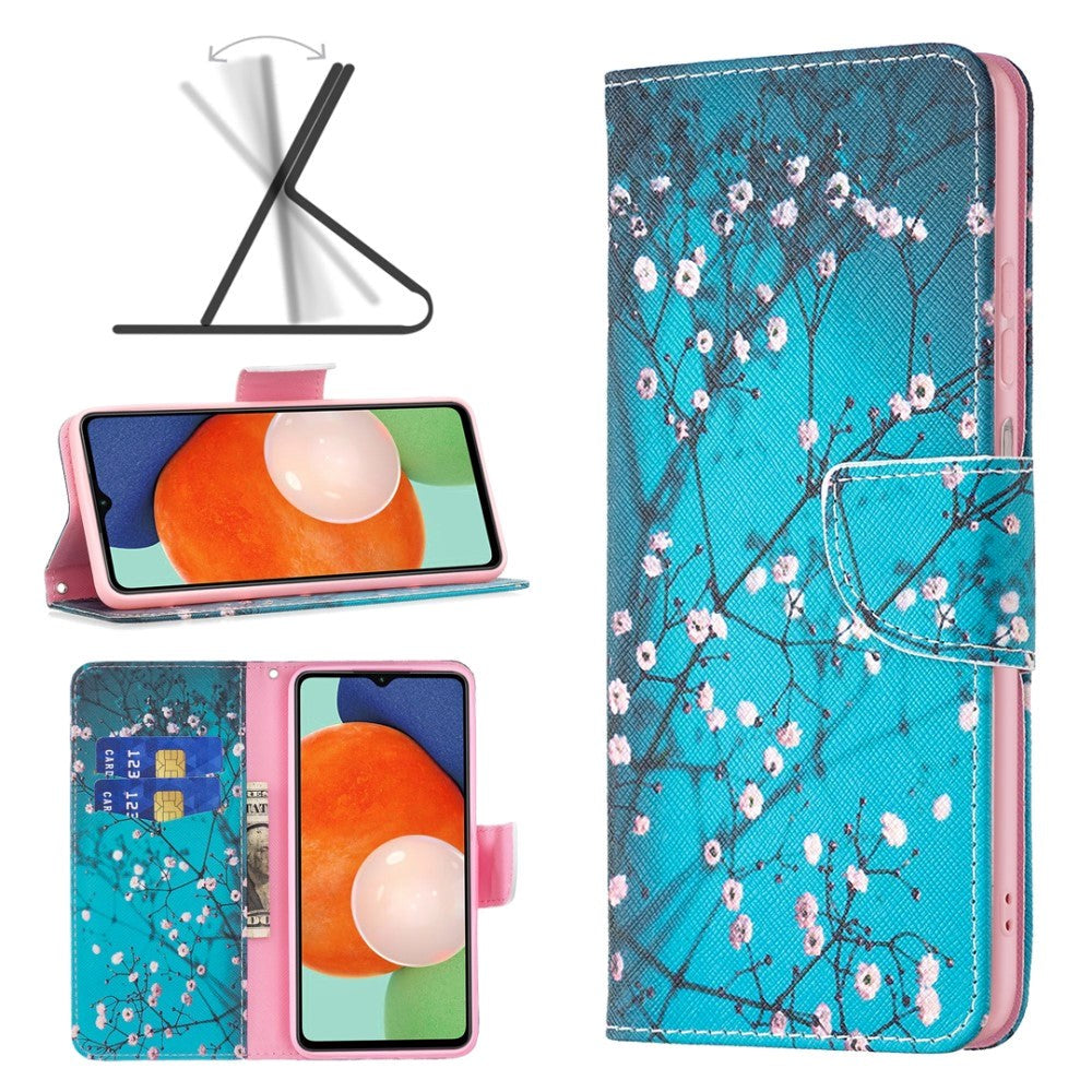 Samsung Galaxy A13 (4G) Leather Wallet Case & Print - Flowering