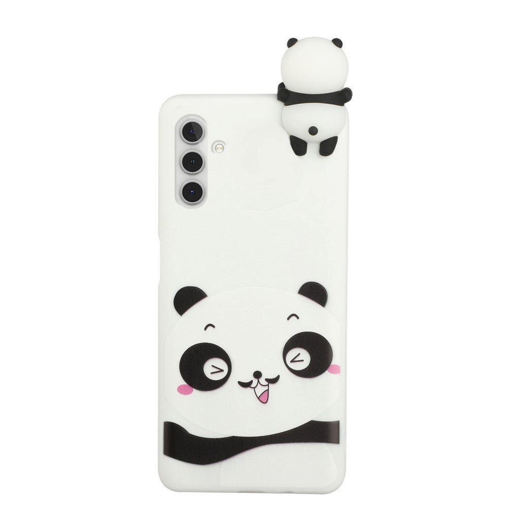 Samsung Galaxy A04s / A13 (5G) Flexible Plastic Case with panda figure - White