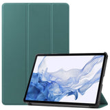 EIDERWOOD Samsung Galaxy Tab S8 Faux Leather Trifold Flip Case - Green