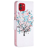 Samsung Galaxy A03 Case with Large Wallet in Leather - Flower Tree