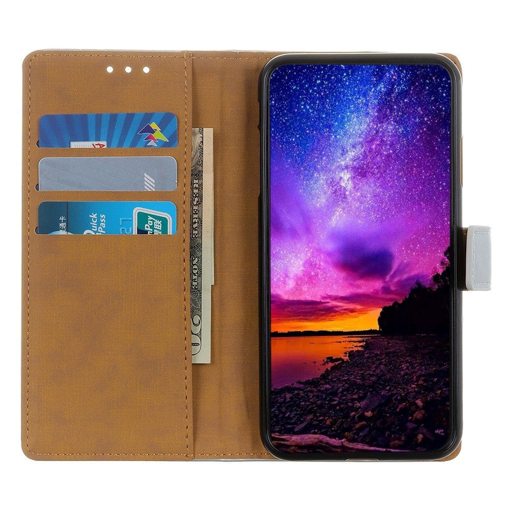 Samsung Galaxy M33 Leather Wallet Case & Kickstand - Silver