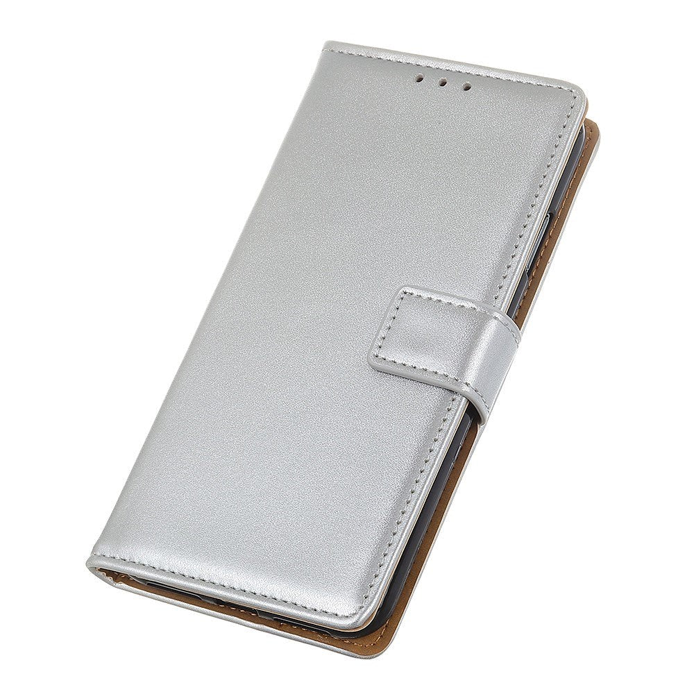 Samsung Galaxy M33 Leather Wallet Case & Kickstand - Silver