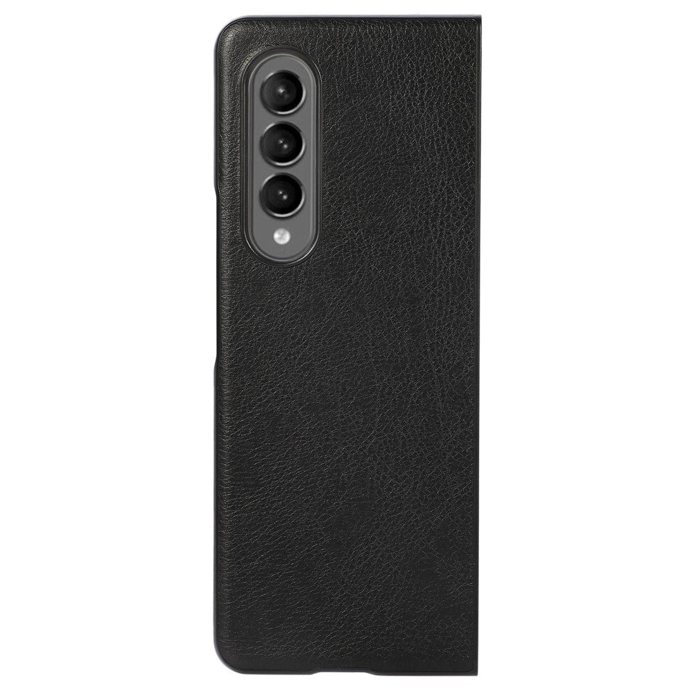 Samsung Galaxy Z Fold4 5G Litchi Leather Case - Black